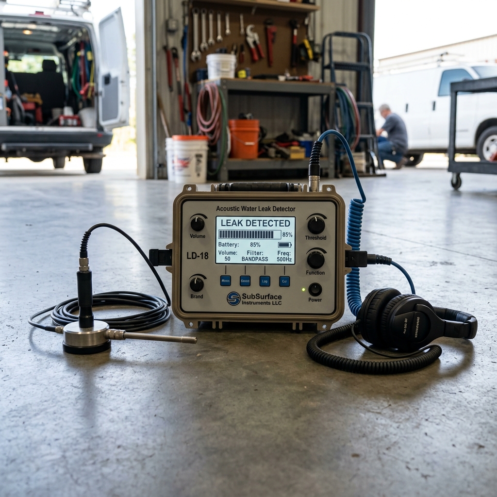 High resolution sewer inspection monitor displaying under-slab cast iron pipe condition